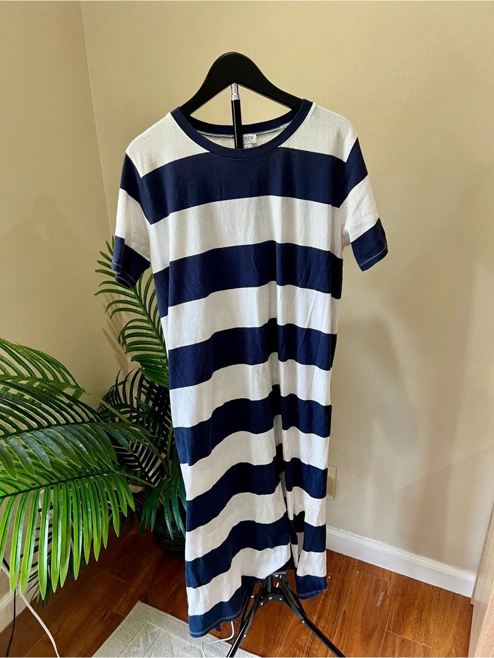 J. Crew Navy and White Stripe Dress